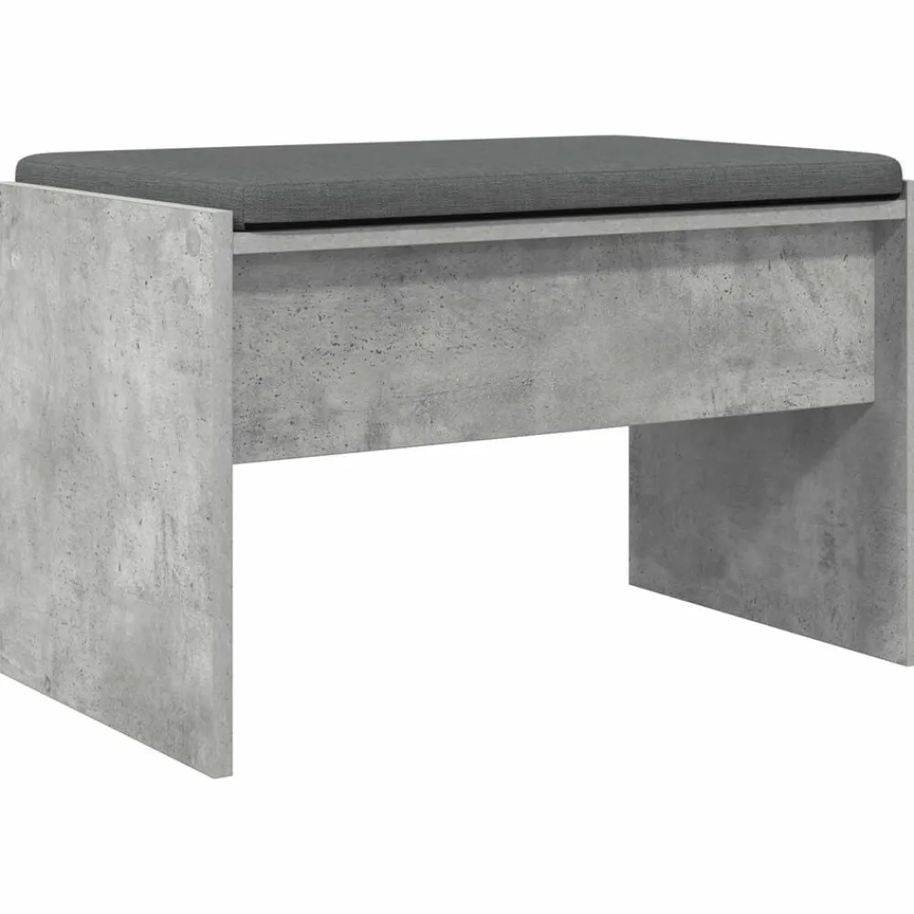 vidaXL Banco de entrada con cojín Gris Concreto 63 x 38 x 40 cm Gris hormigón Discount
