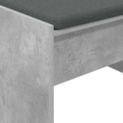 vidaXL Banco de entrada con cojín Gris Concreto 63 x 38 x 40 cm Gris hormigón Discount
