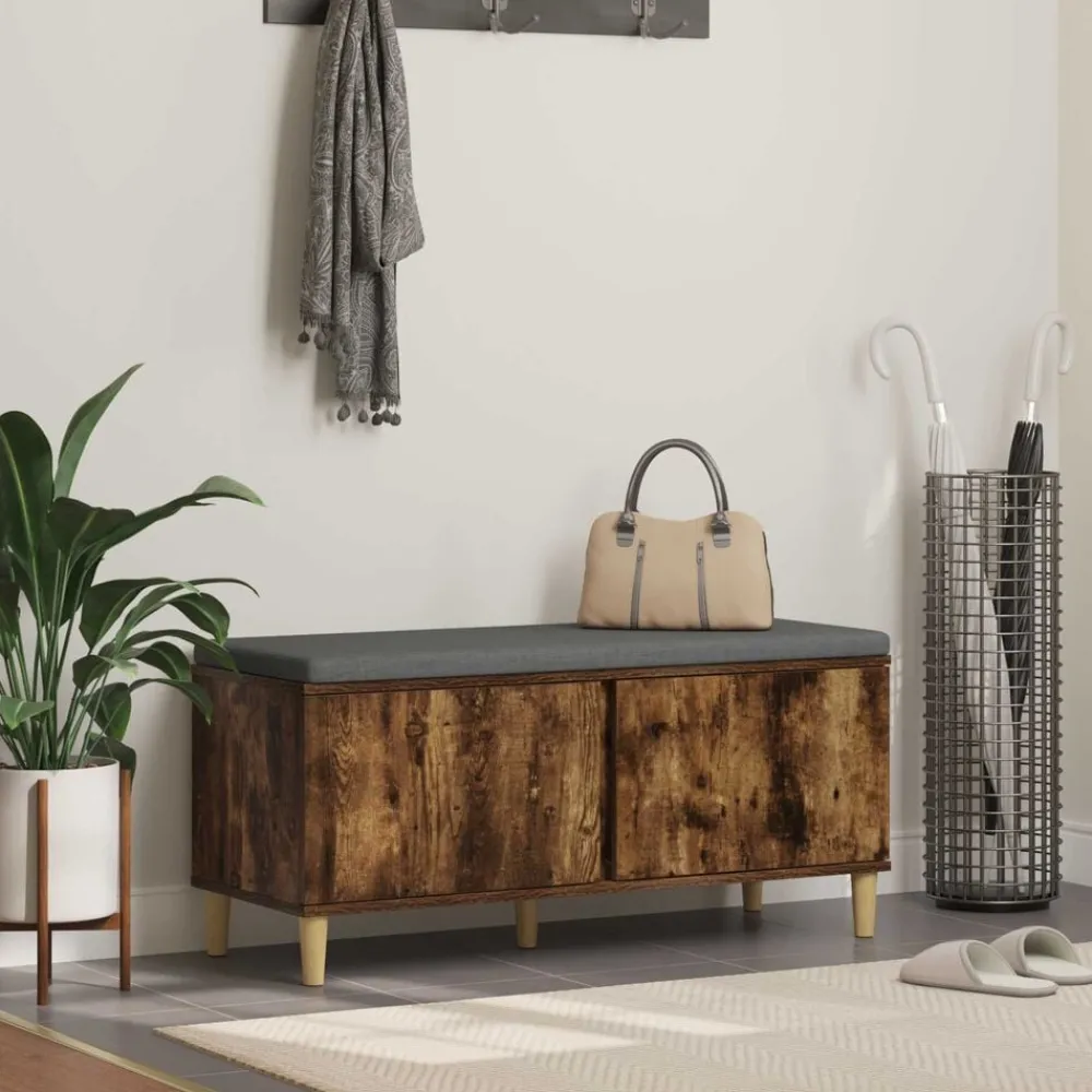 vidaXL Bancos-Banco de entrada con cojín 100 x 38 x 46 cm