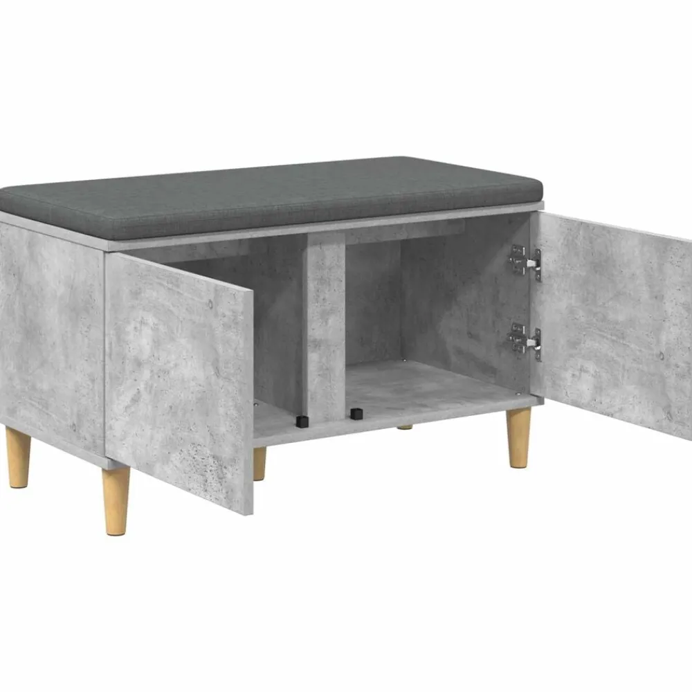 vidaXL Banco de entrada con cojín Gris Concreto 80 x 38 x 46 cm Gris hormigón New