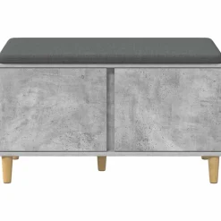 vidaXL Banco de entrada con cojín Gris Concreto 80 x 38 x 46 cm Gris hormigón New