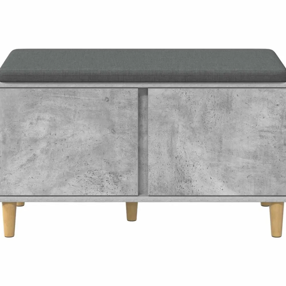 vidaXL Banco de entrada con cojín Gris Concreto 80 x 38 x 46 cm Gris hormigón New