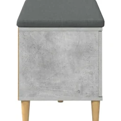 vidaXL Banco de entrada con cojín Gris Concreto 80 x 38 x 46 cm Gris hormigón New
