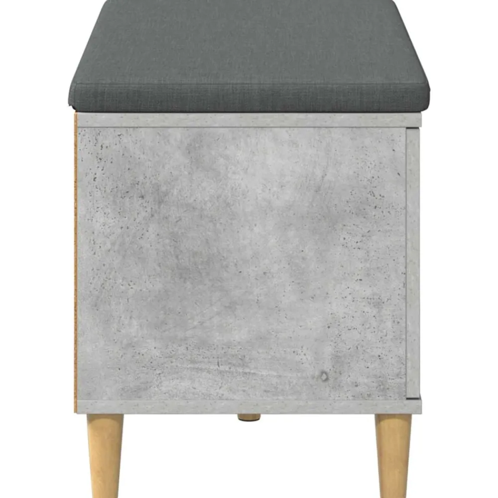 vidaXL Banco de entrada con cojín Gris Concreto 80 x 38 x 46 cm Gris hormigón New