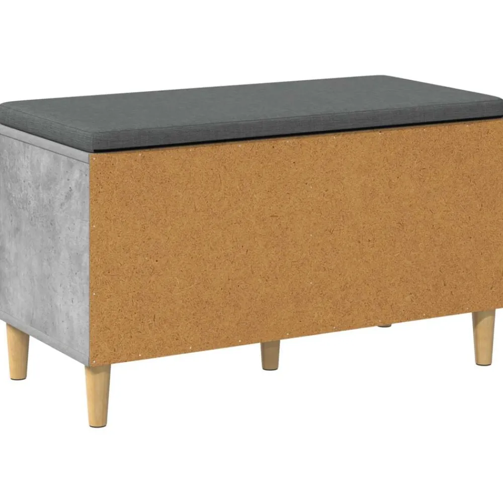 vidaXL Banco de entrada con cojín Gris Concreto 80 x 38 x 46 cm Gris hormigón New
