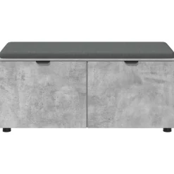 vidaXL Banco de entrada con cojín Gris Concreto 100 x 38 x 46 cm Gris hormigón Hot