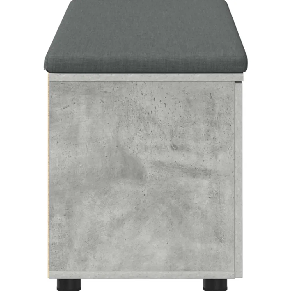 vidaXL Banco de entrada con cojín Gris Concreto 100 x 38 x 46 cm Gris hormigón Hot