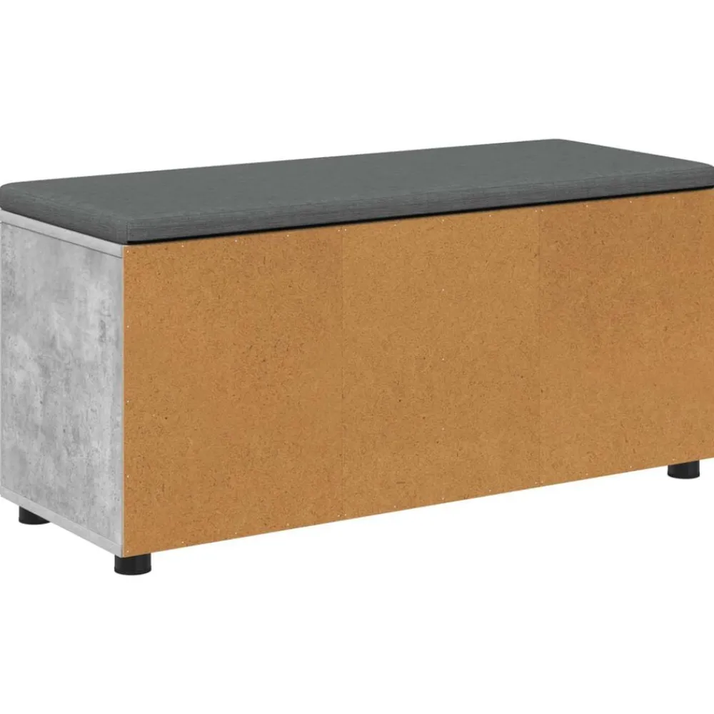 vidaXL Banco de entrada con cojín Gris Concreto 100 x 38 x 46 cm Gris hormigón Hot