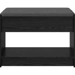 vidaXL Banco de entrada con cojín Roble Negro 63 x 38 x 45 cm Sale