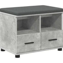vidaXL Banco de entrada con cojín Gris Concreto 60 x 38 x 46 cm Gris hormigón Sale