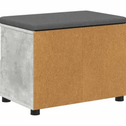 vidaXL Banco de entrada con cojín Gris Concreto 60 x 38 x 46 cm Gris hormig&oacute;n Sale
