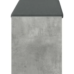 vidaXL Bancos-Banco de entrada con cojín Gris Concreto 103 x 38 x 45 cm