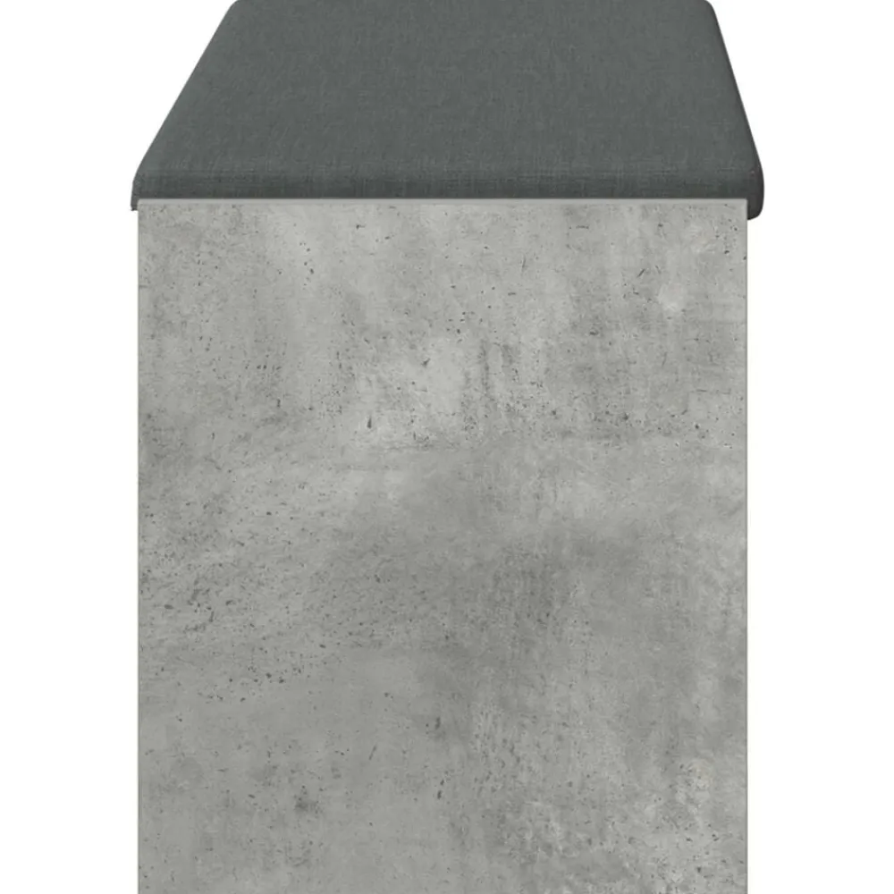 vidaXL Bancos-Banco de entrada con cojín Gris Concreto 103 x 38 x 45 cm
