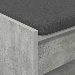 vidaXL Bancos-Banco de entrada con cojín Gris Concreto 103 x 38 x 45 cm