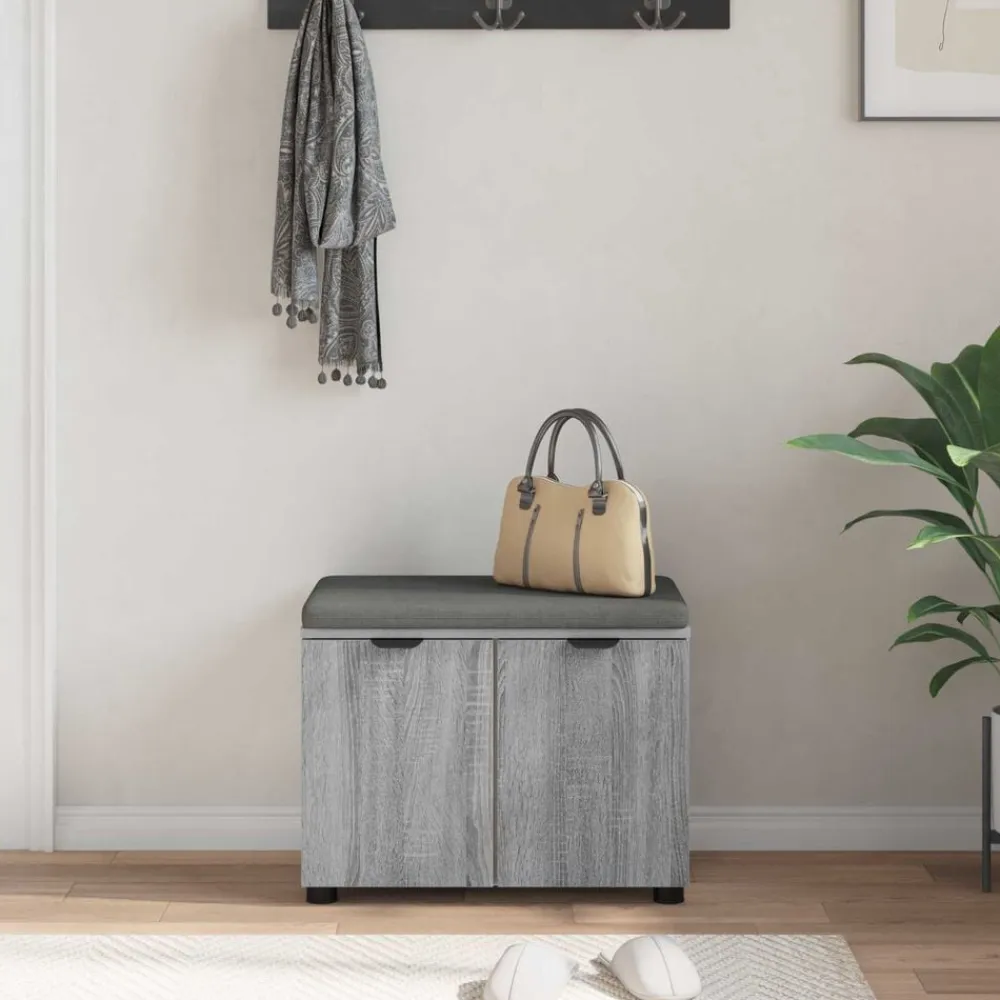 vidaXL Bancos-Banco de entrada con cojín 60 x 38 x 46 cm