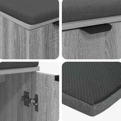 vidaXL Bancos-Banco de entrada con cojín 60 x 38 x 46 cm