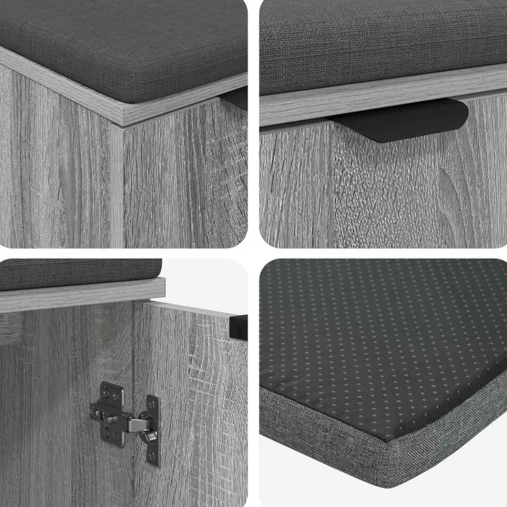 vidaXL Bancos-Banco de entrada con cojín 60 x 38 x 46 cm