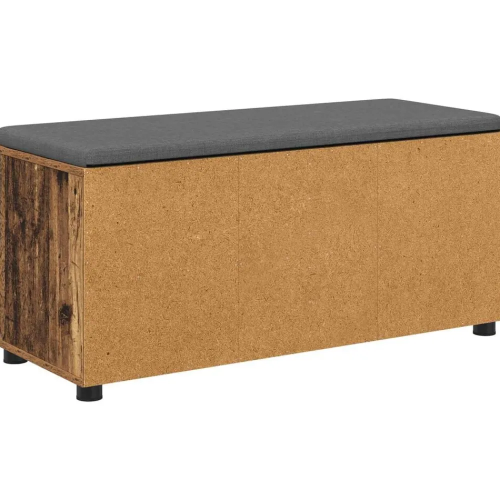 vidaXL Banco de entrada con cojín Madera vieja 100 x 38 x 46 cm Madera envejecida Sale