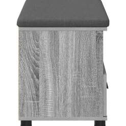 vidaXL Banco de entrada con cojín 80 x 38 x 46 cm Gris sonoma Sale