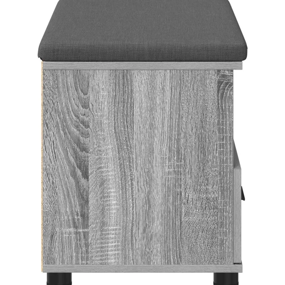 vidaXL Banco de entrada con cojín 80 x 38 x 46 cm Gris sonoma Sale