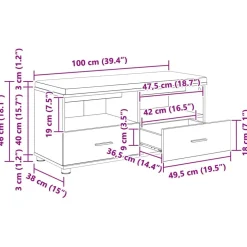 vidaXL Bancos-Banco de entrada con cojín 100 x 38 x 46 cm
