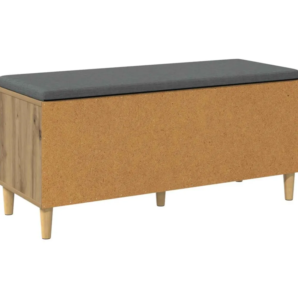 vidaXL Bancos-Banco de entrada con cojín Roble Artesanal 100 x 38 x 46 cm