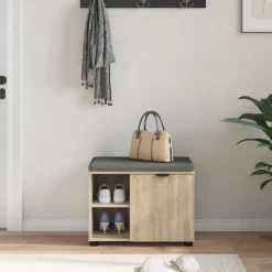 vidaXL Bancos-Banco de entrada con cojín 60 x 38 x 46 cm