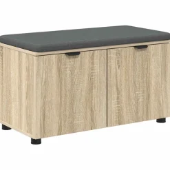 vidaXL Banco de entrada con cojín 80 x 38 x 46 cm Roble Sonoma Sale