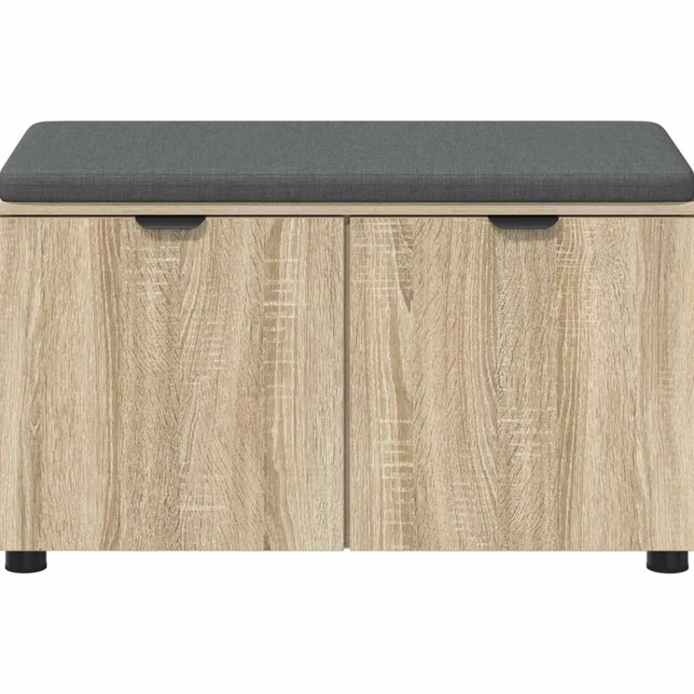 vidaXL Banco de entrada con cojín 80 x 38 x 46 cm Roble Sonoma Sale
