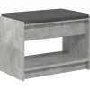 vidaXL Bancos-Banco de entrada con cojín Gris Concreto 63 x 38 x 45 cm