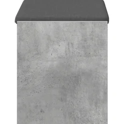 vidaXL Bancos-Banco de entrada con cojín Gris Concreto 63 x 38 x 45 cm
