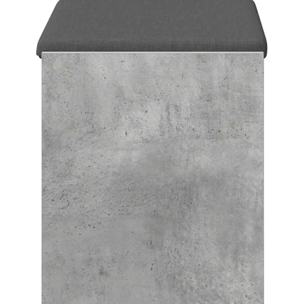 vidaXL Bancos-Banco de entrada con cojín Gris Concreto 63 x 38 x 45 cm