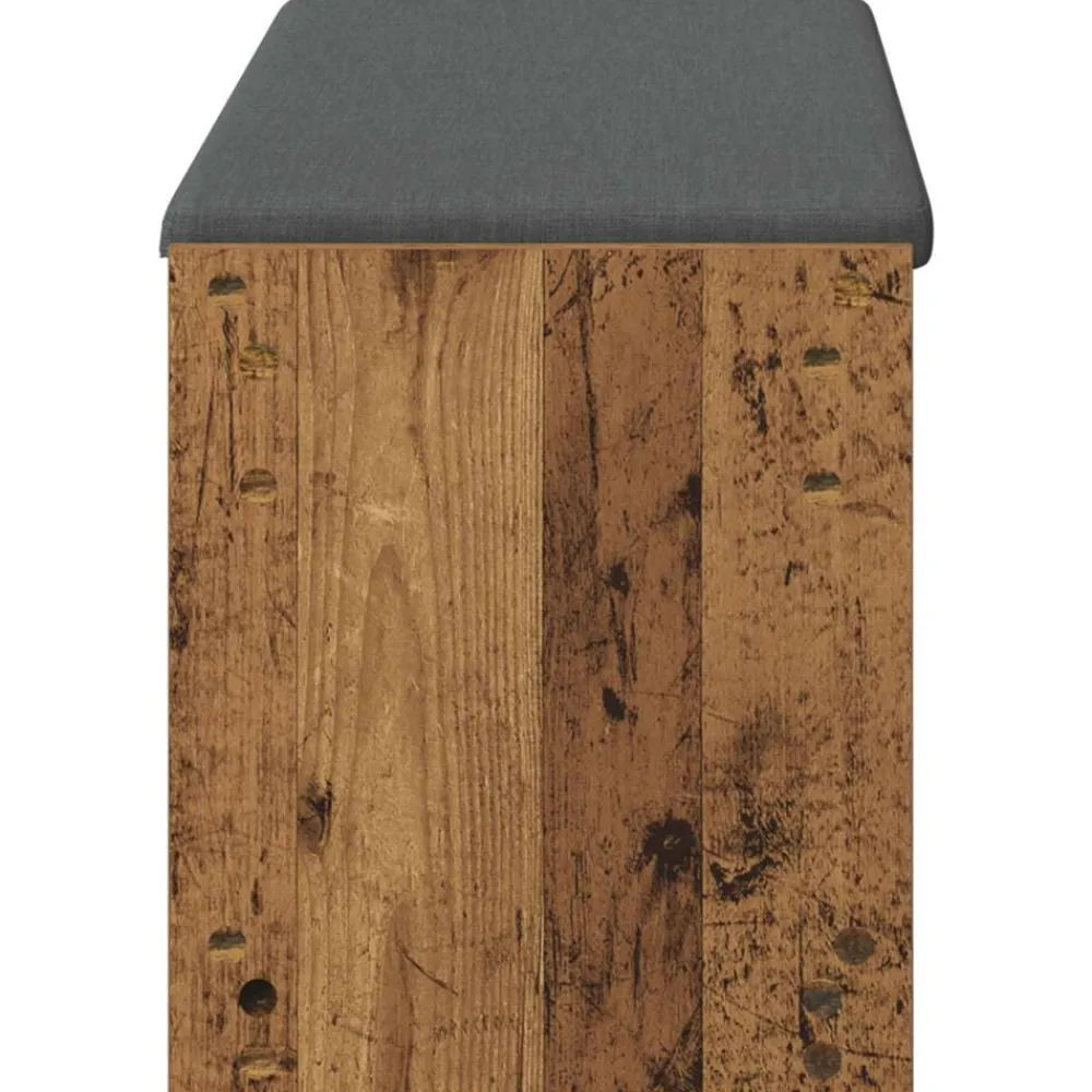 vidaXL Banco de entrada con cojín Madera vieja 103 x 38 x 45 cm Madera envejecida Best