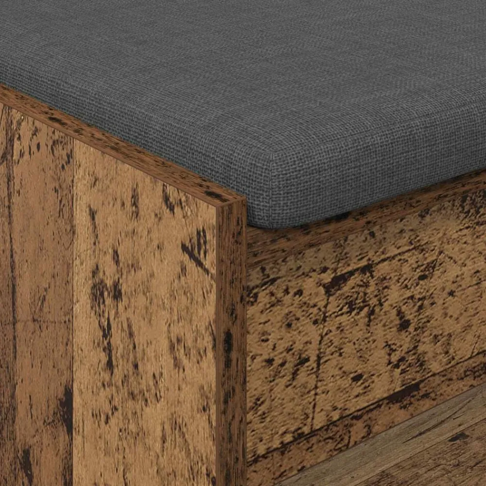 vidaXL Banco de entrada con cojín Madera vieja 103 x 38 x 45 cm Madera envejecida Best
