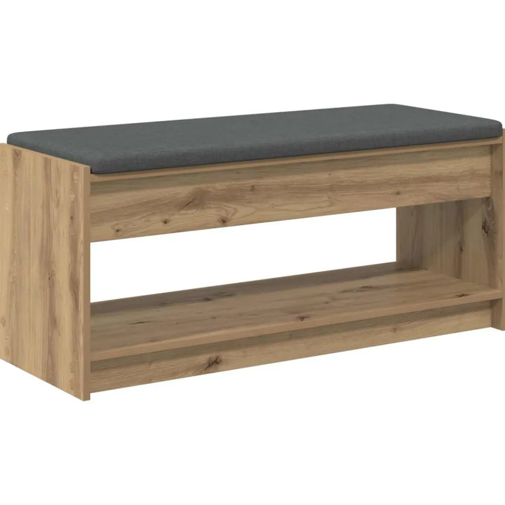 vidaXL Bancos-Banco de entrada con cojín Roble Artesanal 103 x 38 x 45 cm