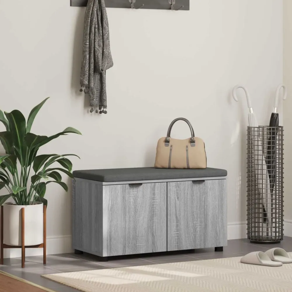 vidaXL Bancos-Banco de entrada con cojín 80 x 38 x 46 cm