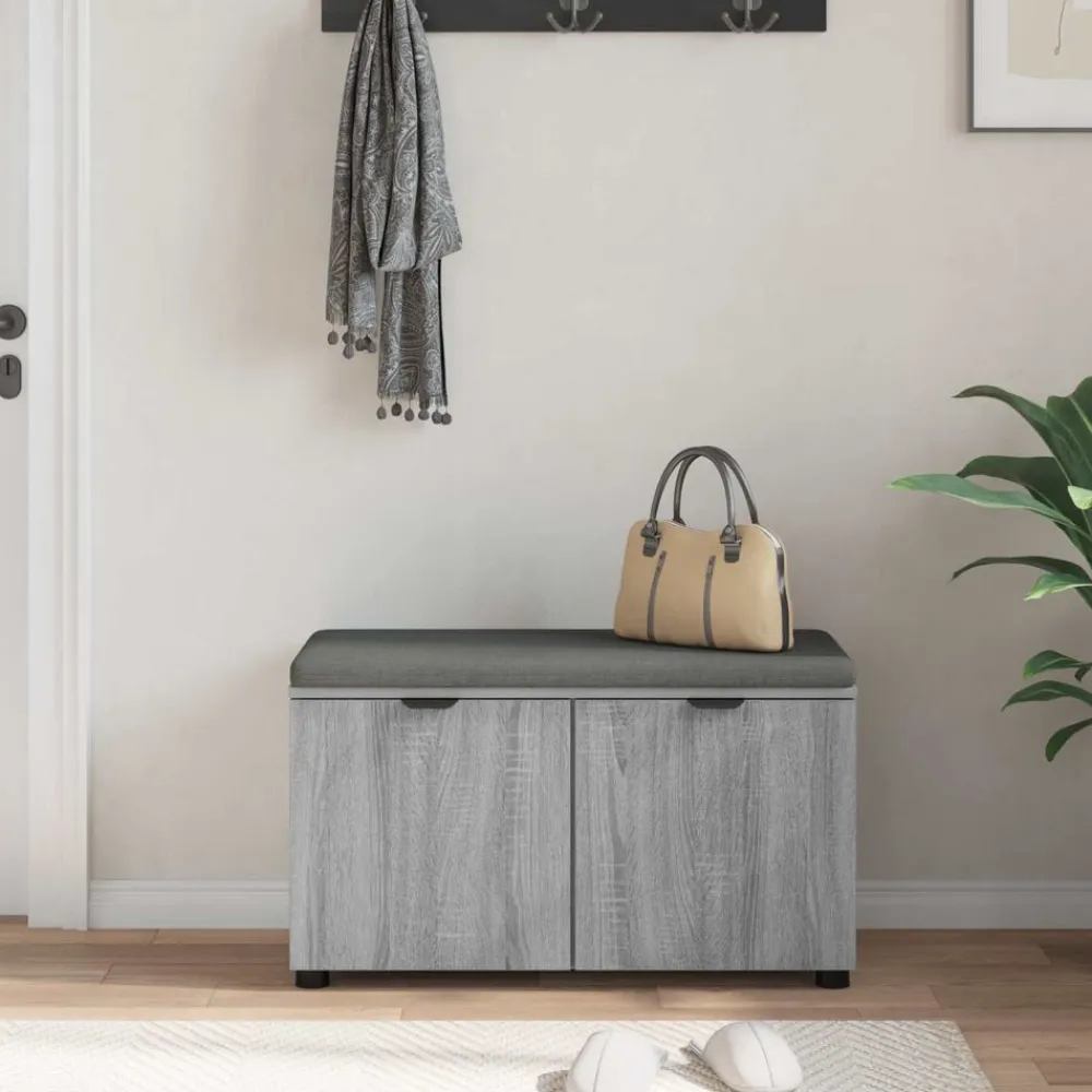 vidaXL Bancos-Banco de entrada con cojín 80 x 38 x 46 cm