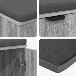 vidaXL Bancos-Banco de entrada con cojín 80 x 38 x 46 cm