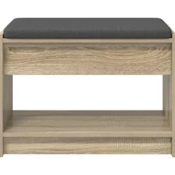 vidaXL Bancos-Banco de entrada con cojín Roble Sonoma 63 x 38 x 45 cm