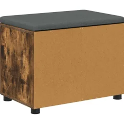 vidaXL Banco de entrada con cojín 60 x 38 x 46 cm Roble ahumado Hot