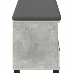 vidaXL Bancos-Banco de entrada con cojín Gris Concreto 100 x 38 x 46 cm