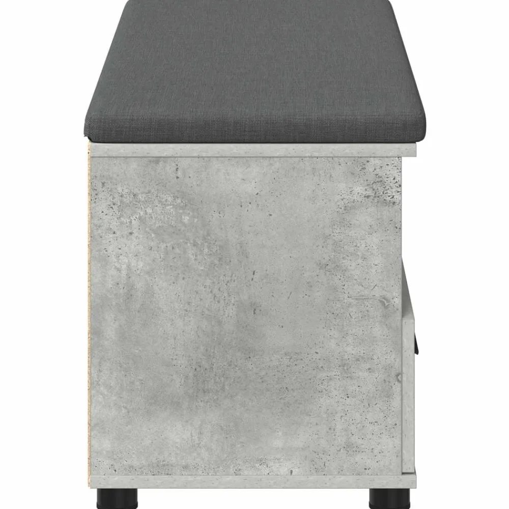 vidaXL Bancos-Banco de entrada con cojín Gris Concreto 100 x 38 x 46 cm