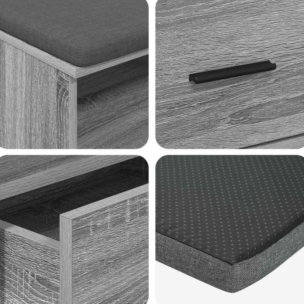 vidaXL Bancos-Banco de entrada con cojín 100 x 38 x 46 cm