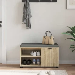 vidaXL Bancos-Banco de entrada con cojín 80 x 38 x 46 cm
