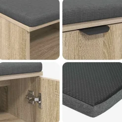 vidaXL Bancos-Banco de entrada con cojín 80 x 38 x 46 cm