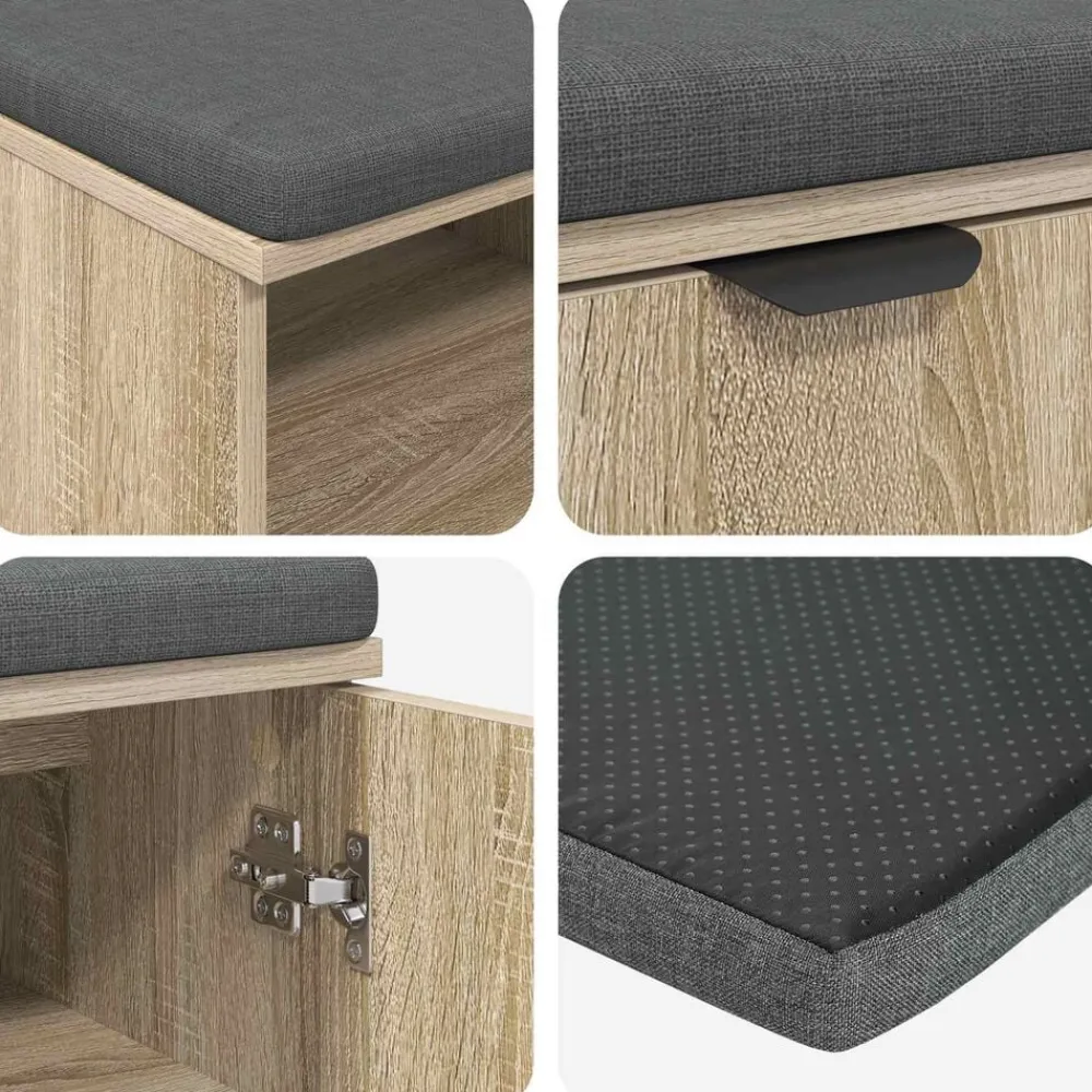 vidaXL Bancos-Banco de entrada con cojín 80 x 38 x 46 cm