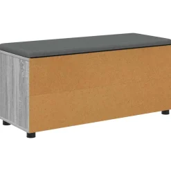 vidaXL Banco de entrada con cojín 100 x 38 x 46 cm Gris sonoma Discount