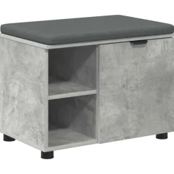 vidaXL Banco de entrada con cojín Gris Concreto 60 x 38 x 46 cm Gris hormigón