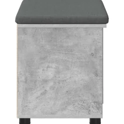 vidaXL Banco de entrada con cojín Gris Concreto 60 x 38 x 46 cm Gris hormig&oacute;n
