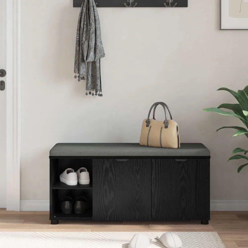 vidaXL Bancos-Banco de entrada con cojín 100 x 38 x 46 cm